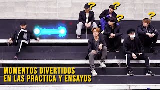 momentos divertidos de BTS en los ENSAYOS