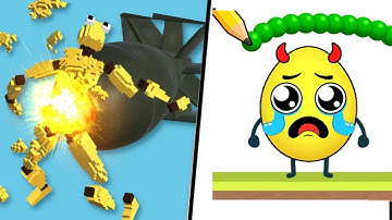 Satisfying Android Games RAGDOLL BREAK, vs LOGIC PUZZLES DRAW TO SMASH, walkthrough InterestingGame,