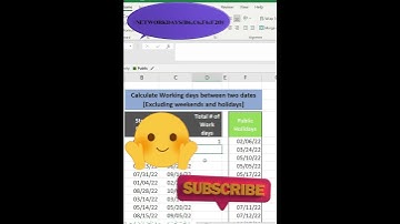 Calculate Working days between two dates[Excluding weekends and holidays] #excel #shorts