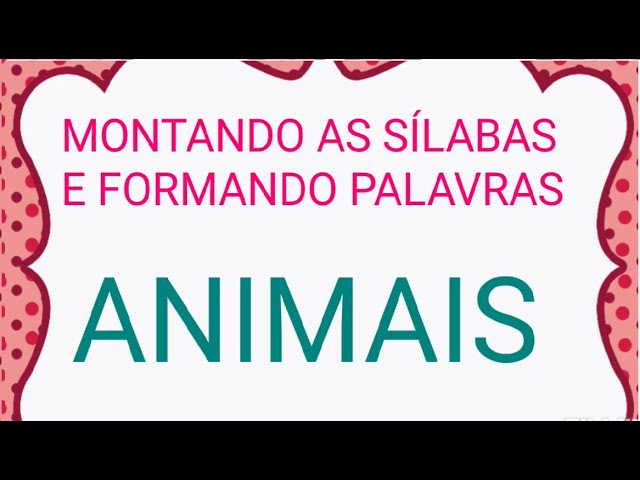 jogo dos animais montando as sílabas