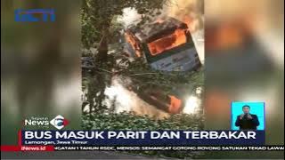 Usai Tabrak Truk Tronton, Sebuah Bus di Lamongan Terbakar dan Jatuh ke Parit - SIS 24/03