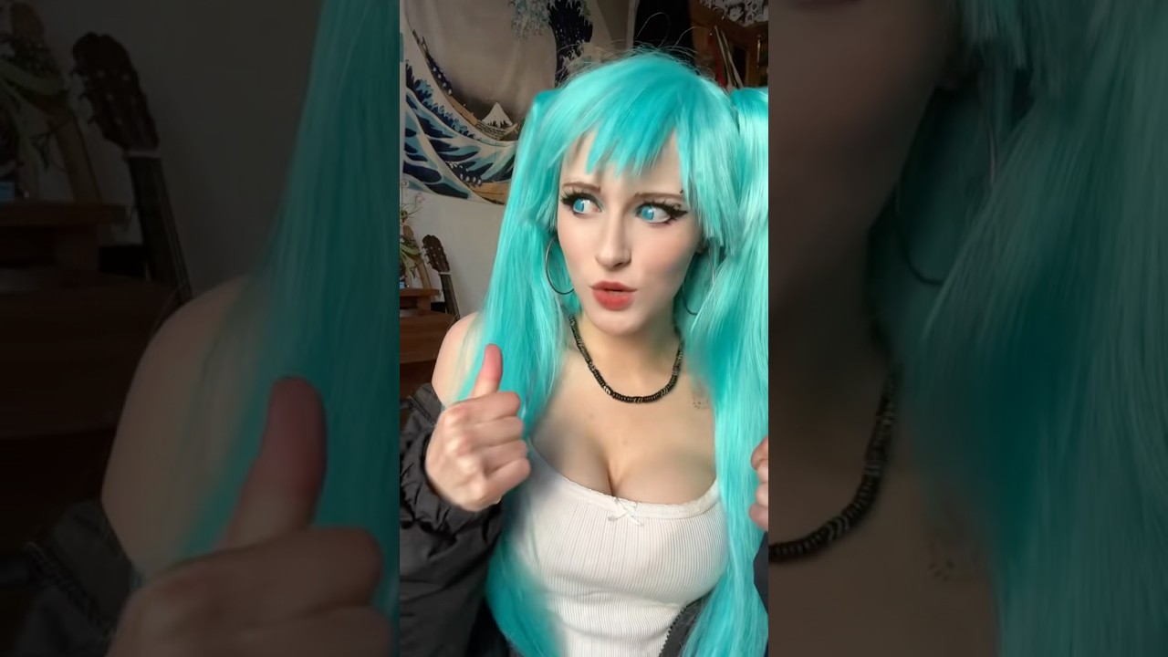BRITISH MIKU IS REAL? #hatsunemiku   #makeuptutorial  #cosplay #shorts #grwm #alternative