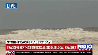 Tropical Storm Bertha Impacts Gulf Coast Beaches