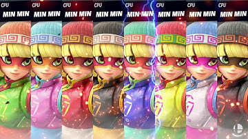 Smash Bros. Ultimate Gameplay - 8-Player CPU Min Min Battle (Level 9)