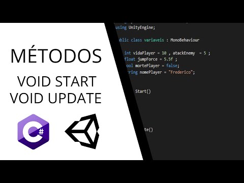 APRENDA C# PARA UNITY - MÉTODOS VOID START E VOID UPDATE - AULA 2 - UNITY TUTORIAL