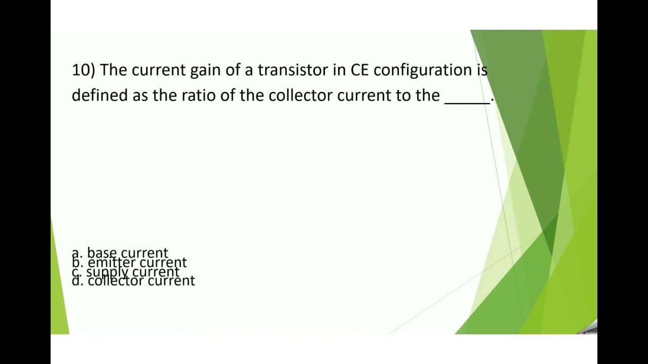 Multiple Choice Questions on Bipolar Junction Transistor YouTube