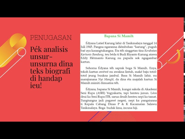 Unsur Pembentuk Teks Biografi Bahasa Sunda Youtube
