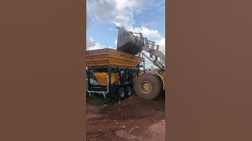 Conmach MobKing-30 Mini Mobile Concrete Batching Plant during Aggregate Loading by Cat Wheel Loader