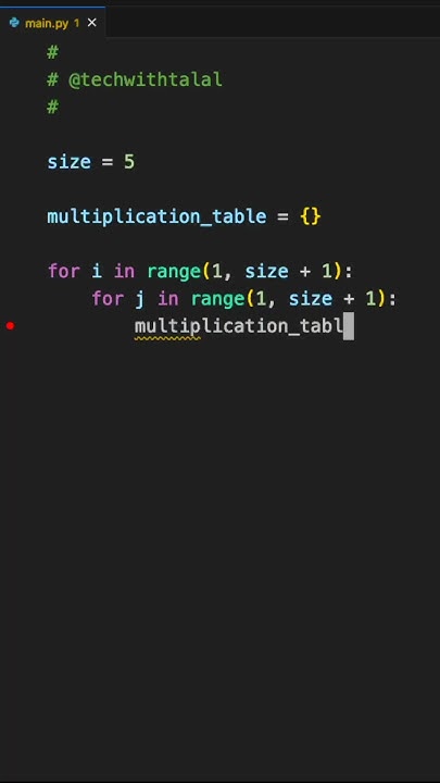 Create a Python Multiplication Table #learning #python #coding - YouTube