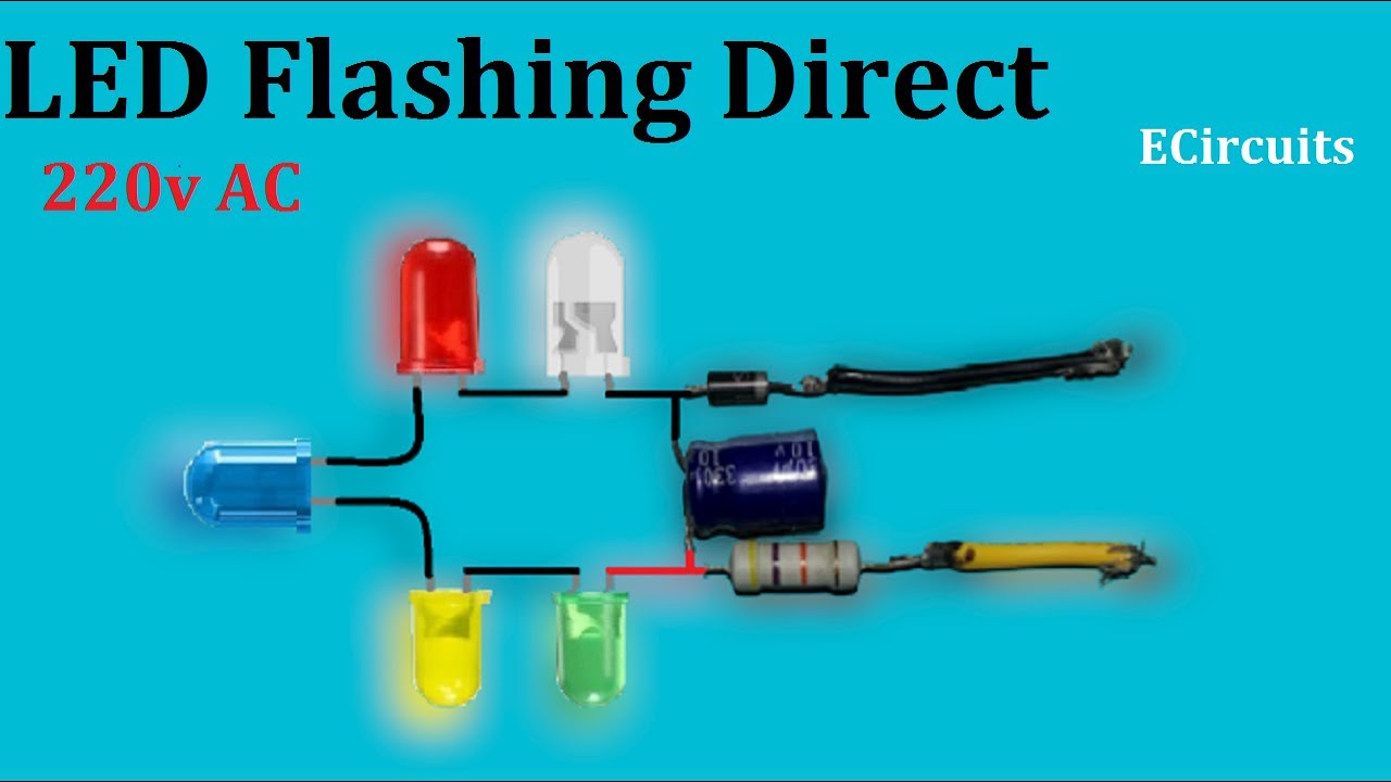 Gør det tungt Museum etikette Flashing led direct 220V ac - YouTube