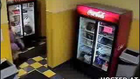 Fat Female Office Worker Face Plants into Vending Machine