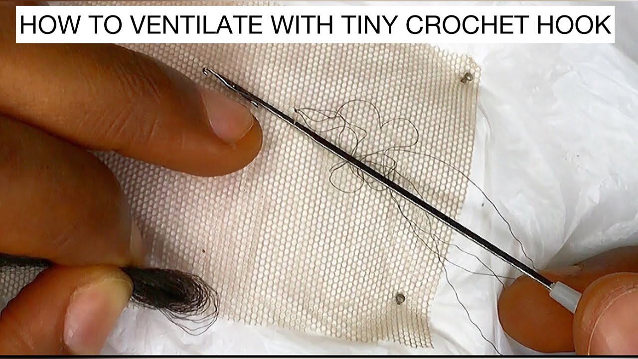how to: VENTILATE USING TINY CROCHET OR LATCH HOOK 