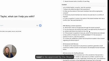 Board Consent Prompt - Demo by Taylor Robertson, GC AI Solutions Attorney