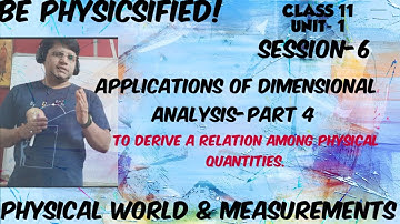 11UNIT-1Session-6 (To derive the relation between Physical Quantities using Dimensional Analysis)