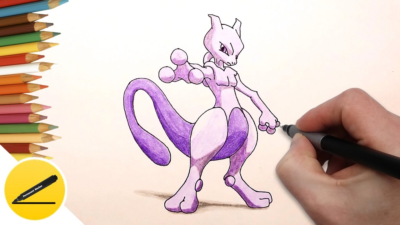 Here's my Mewtwo marker drawing that I did real quick last night! :  r/Pokemonart