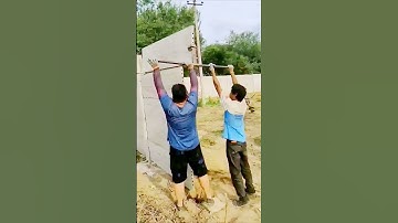 The process of cement slab fence = good tools can increase efficiency