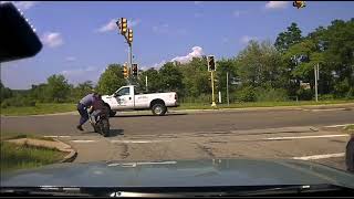 Massachusetts state police dash cam motorcycle stop incident in Wakefield