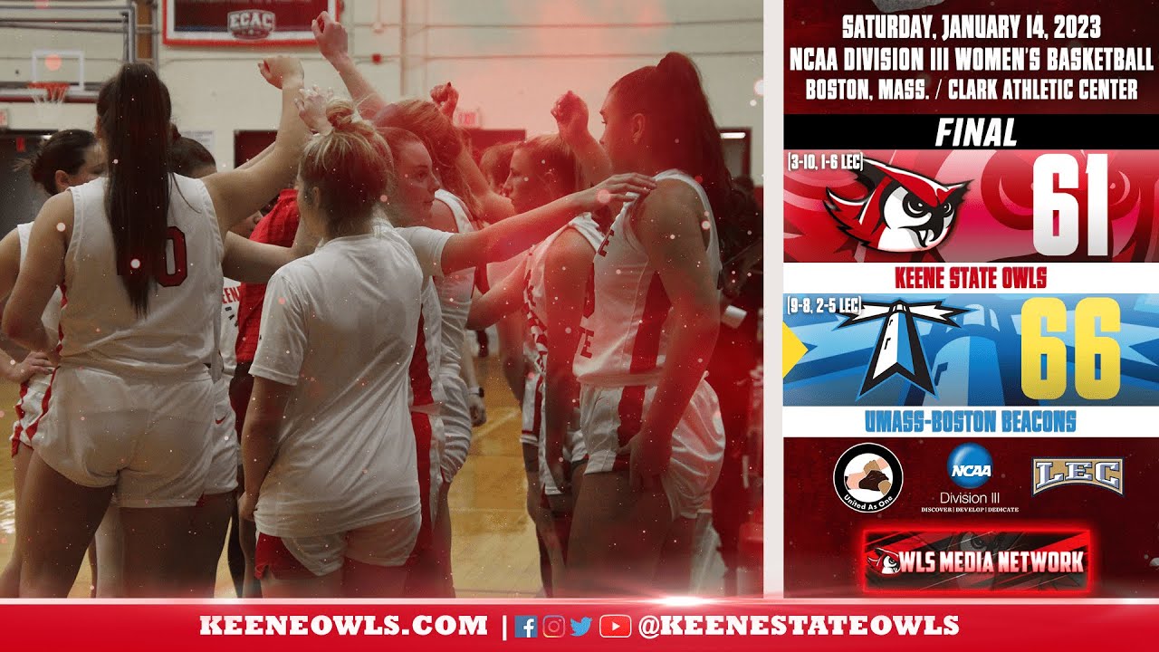 Keene State Women's Basketball Highlights at UMassBoston 1/14/2023