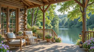 Cozy Summer Piano Music Lakeside Cabin Porch 🌿 Relaxing Birdsongs for Relaxation screenshot 3
