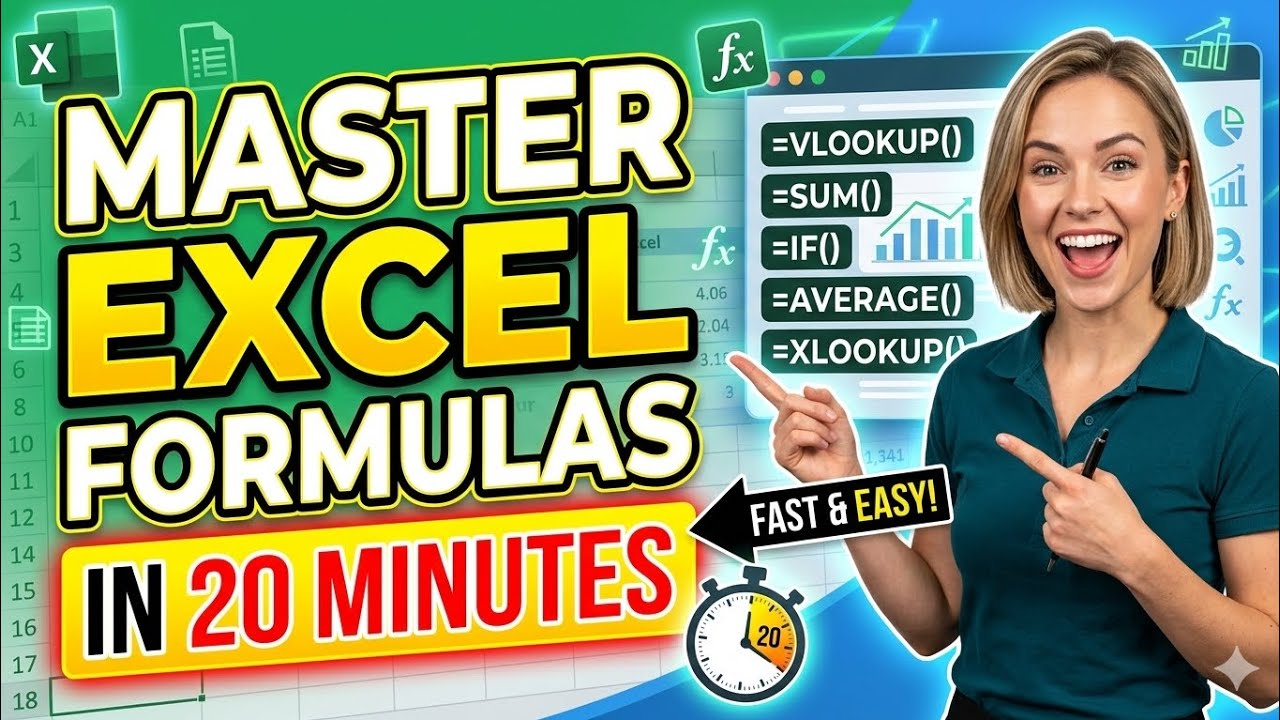 Master Excel Formulas in 20 Minutes | Beginner to Intermediate Guide ...