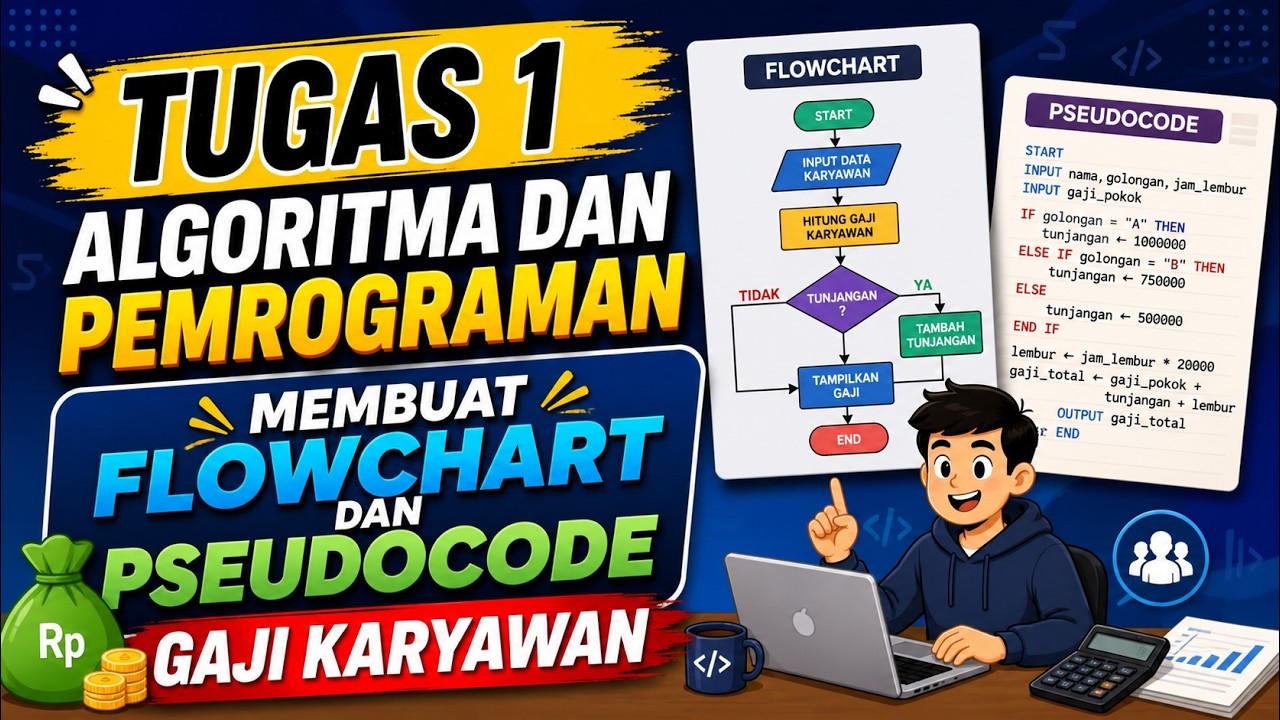 TUGAS 1 ALGORITMA DAN PEMROGRAMAN - MEMBUAT FLOWCHART DAN PSEDEUCODE ...