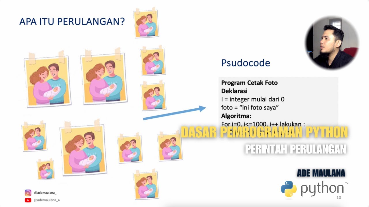Perulangan pada Pemrograman Python #python - YouTube
