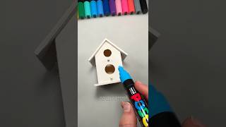 Drawing BUT on a BIRDHOUSE with Posca Markers! #shorts