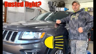 How to switch out a headlight bulb? | 2015 Jeep Grand Cherokee