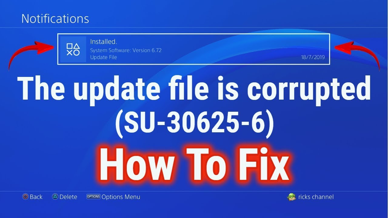 PS4 Update SU-30625-6 How To Fix