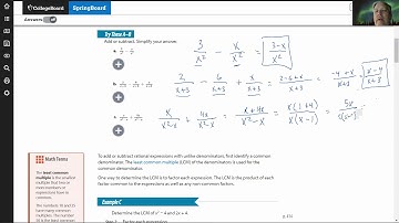 SpringBoard Algebra 1, Unit 4 Lesson 28-4  Adding and Subtracting Rational Expressions