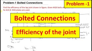 Efficiency of joint problem -1 | Bolted Connections || Design of Steel structures