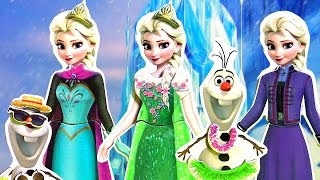 Disney FROZEN FEVER Elsa Playhouse Palace Wooden Magnetic Dress Up Fashion Dolls Mix And Match