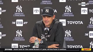 Aaron Boone after a huge win over the Tigers