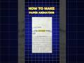 HOW TO MAKE PAPER ANIMATION 🆓 #shorts