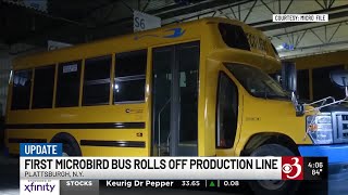 1st Micro Bird bus rolls off assembly line in Plattsburgh
