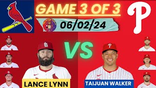 Philadelphia Phillies vs. St. Louis Cardinals LIVE PLAY-BY-PLAY (06-02-24) #phillies #cards #mlb