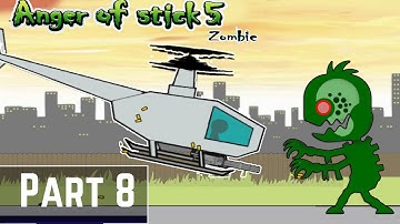 Anger of Stick 5 Zombie Gameplay Part 8 - Zombies attack on Helicopter