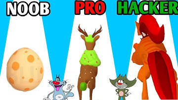 Noob vs Pro vs Hacker in evolving run with oggy and jack||oggy game