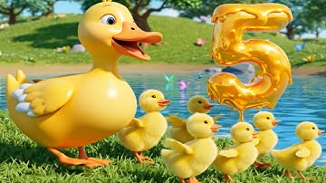 Five Little Ducks | Duck Dive Countdown Preschool Numbers 1 to 5 Song | WonderTots – Kids Songs