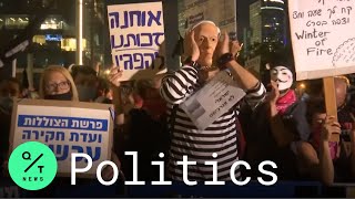 Netanyahu Protest: Hundreds Rally Against Israeli Government  in Tel Aviv
