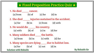 Preposition objective questions | Preposition in english grammar | Prepositions practice exercises