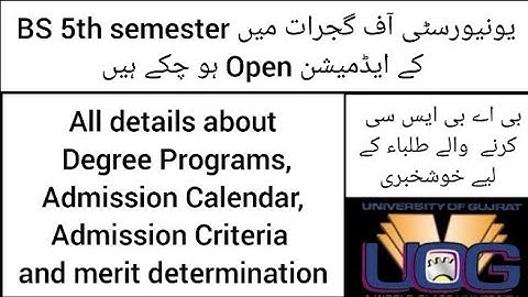 Admissions of BS 5th Semester in UOG are open NOW | Good news for BA, BSC students | | All Details |