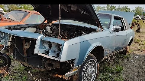 1984 Buick Riviera junkyard find V8 front wheel drive cruiser crashed not rusted out good parts car