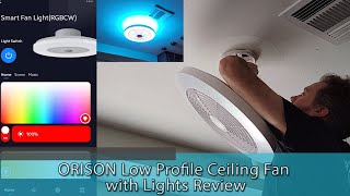 ORISON Low Profile Ceiling Fan with Lights Review and Install