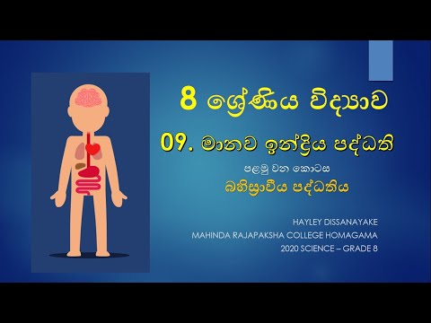 මානව ඉන්ද්‍රිය පද්ධති Human body systems පළමු වන කොටස 1 (Part 1)