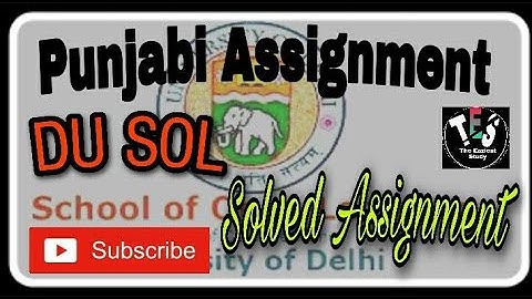 PUNJABI ASSIGNMENT/ DU SOL SOLVED ASSIGNMENT/ THE EAZIEST STUDY PRESENTS