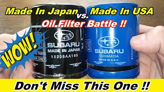 Subaru Oil Filter 15208AA160 Cut Open vs. Subaru Oil Filter 15208AA15A Cut Open