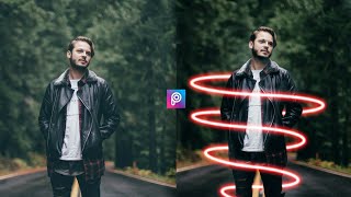 How to Add Neon Glowing Effect in PicsArt || PicsArt  Editing Tutorial || Neon Spiral Effect screenshot 5