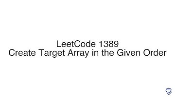 LeetCode 1389: Create Target Array in the Given Order