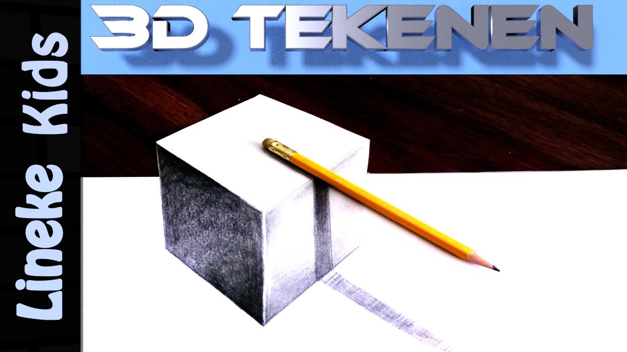 Document zeker kleding 3D tekening in stappen! Kubus en zwevend potlood tekenen makkelijk - YouTube